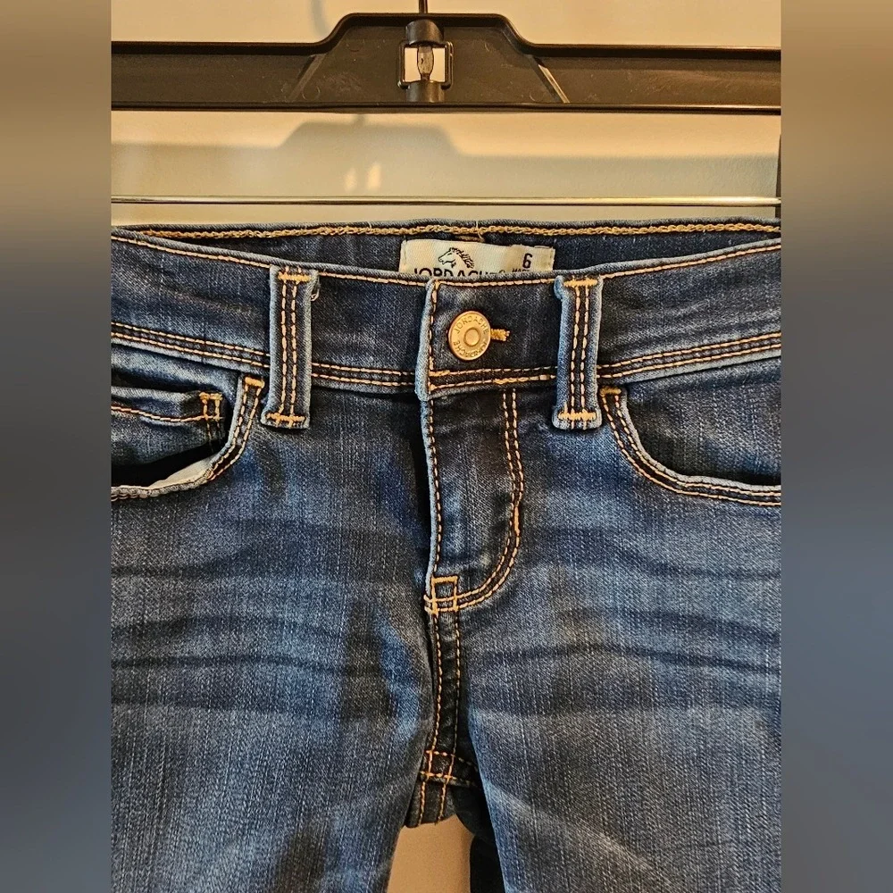 Girls sz6‎ Jeans Dark Wash Denim Pants Adjustable Waist Casual Everyday School